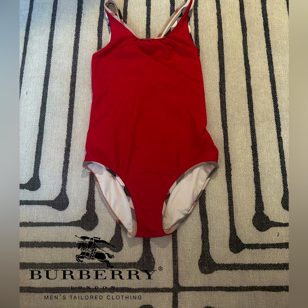 Burberry Red One-Piece Swimsuit for kids